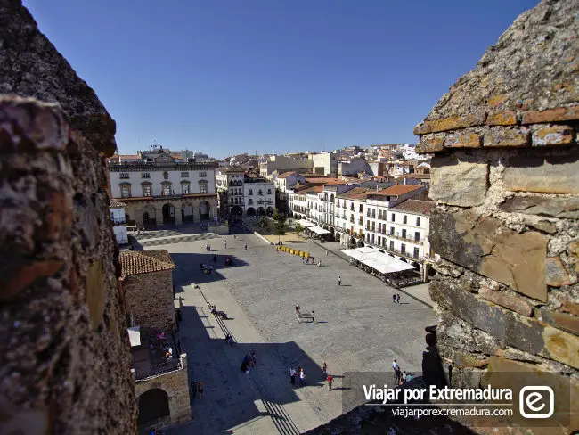Plaza Mayor desde la Torre de Bujaco. Ciudad de Cáceres