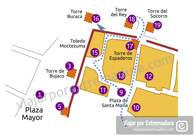 Plano de la Ciudad Monumental de Cáceres