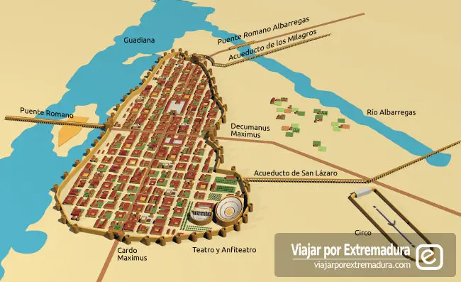 Augusta Emerita - Estructura de la ciudad de Mérida en época romana
