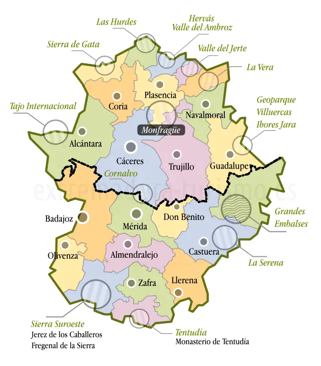 Mapa de Extremadura